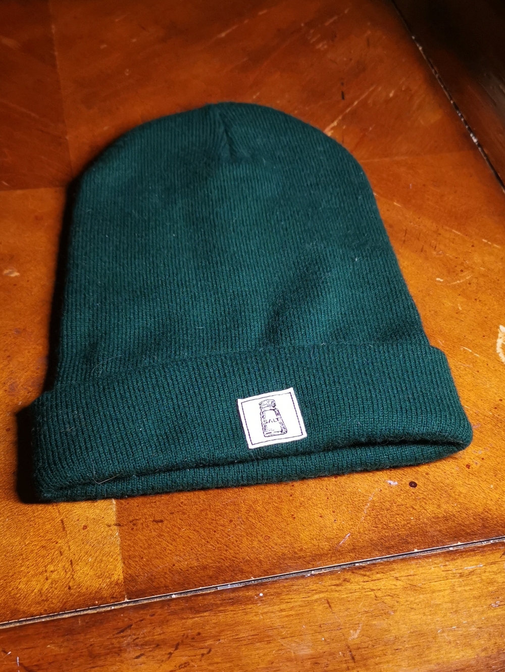 Men's Dark Green Ribbed Cuff Beanie Hat - Casual Winter Knit
